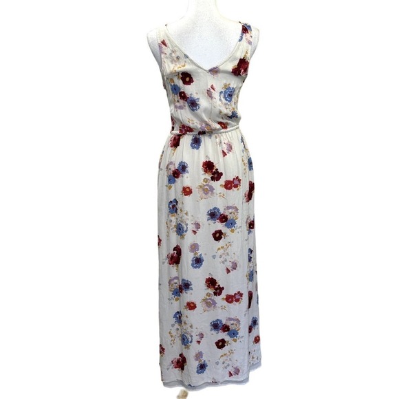 Lucky Brand cream floral maxidress, small, coastal, beach, flowy, wedding - Picture 3 of 7